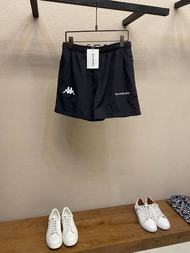 Acne Studios X Kappa Logo Shorts Customized embroidery in azure blue, breathable
