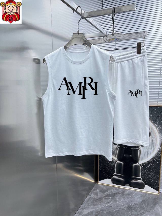 Direct brand Amiri 2025 spring and summer new vest set, classic and simple style