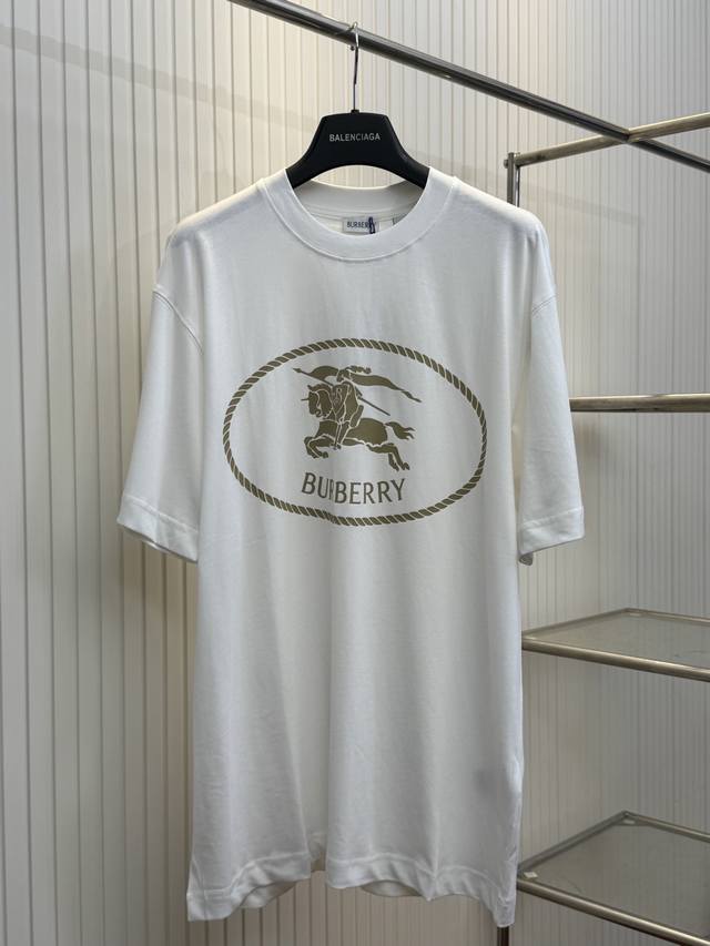 Bbr Burberry 25Ss Warhorse Knight Badge Printed Short Sleeve T-shirt Size: Xs SM