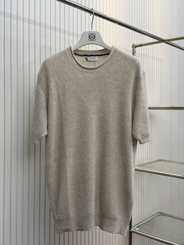 Bc Brunello crew neck ribbed knit short sleeve shirt Size: SML Xl