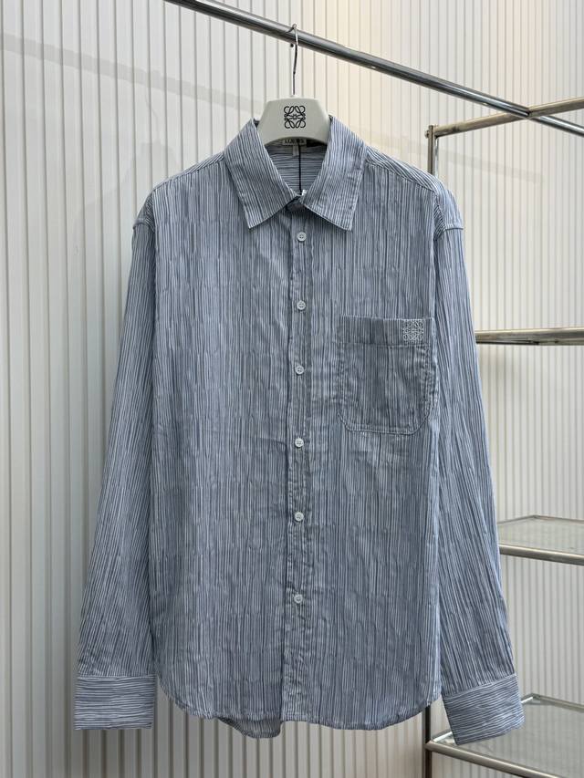 Loewe 25Ss striped wave texture long-sleeved shirt Size: SML Xl