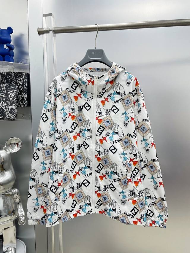 Fen Fendi 2025 summer full print monogram logo sun protection jacket Ss Summer t