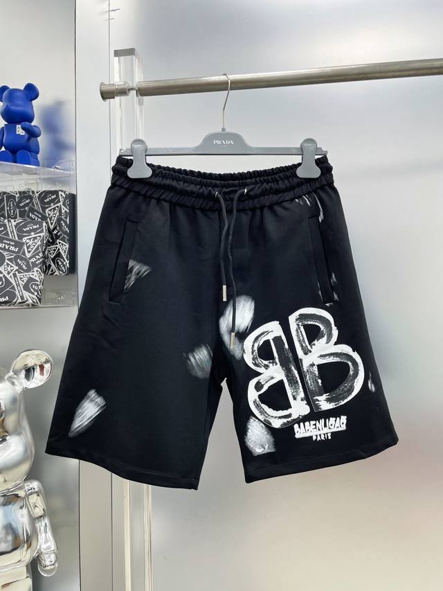 Bal* Paris 2025 summer new letter print logo casual shorts Ss Classic brand logo