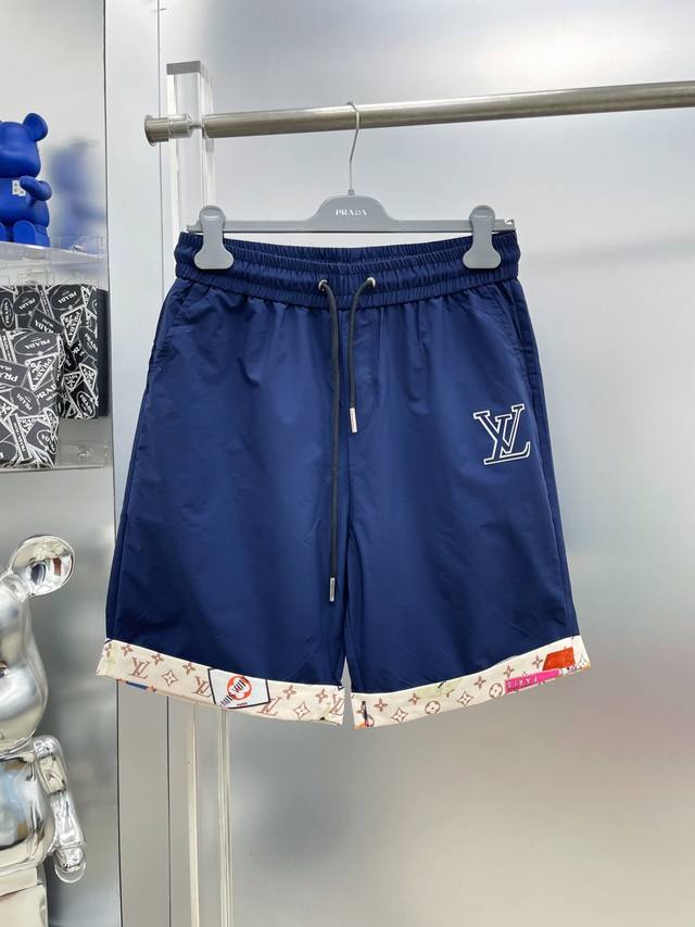 Lv Louis 2025 summer new patchwork contrast color casual shorts Ss Classic brand