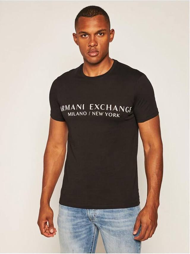 Armaniexchange Armani cotton slim fit round neck straight shoulder couple T-shir