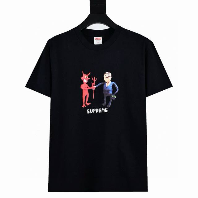 Supreme 23Ss Business Devil's Deal Contract printed T-shirt Refuse to look at pi