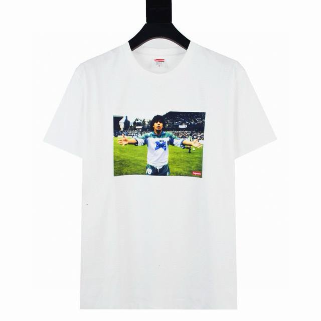 Supreme 24Fw Argentine player Maradona portrait printed commemorative short-slee