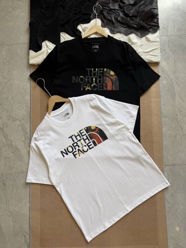 The North Face American Retro Logo Printed Round Neck Fit Straight Sports T-shir