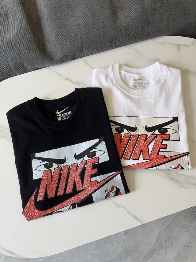 Nike Sportswear Comic Letter Logo Printed Sports Round Neck Short Sleeve T-shirt
