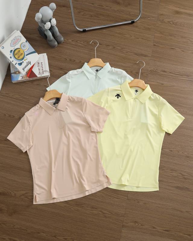 Women's half-zipper ice silk seamless Polo Brand: Descente Size: ML-Xl-Xxl Color