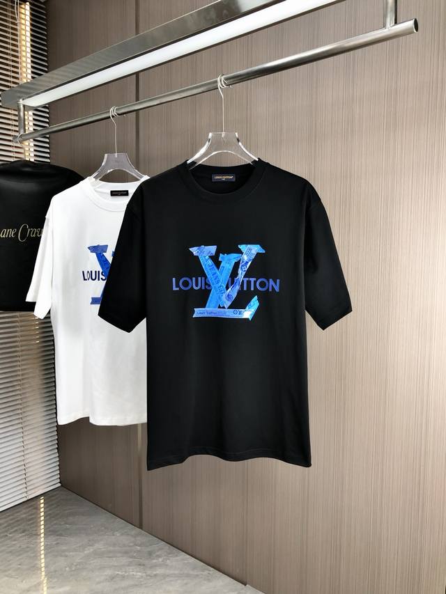 Lv*25 new men's round neck short-sleeved T-shirt with outstanding candy color. T