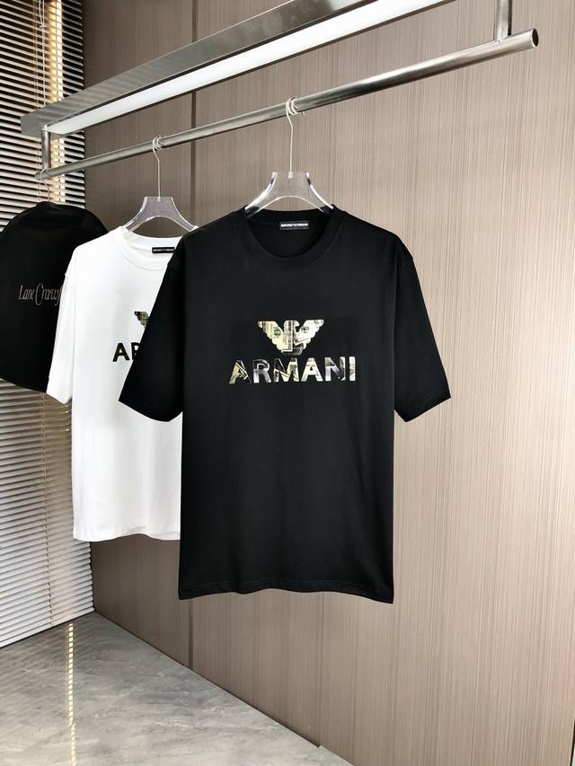 Armani*25 new men's round neck short-sleeved T-shirt. The outstanding design sho