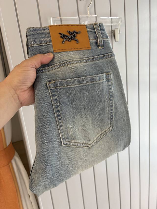 Arc'teryx super stylish jeans, customized original washed denim fabric, unique d