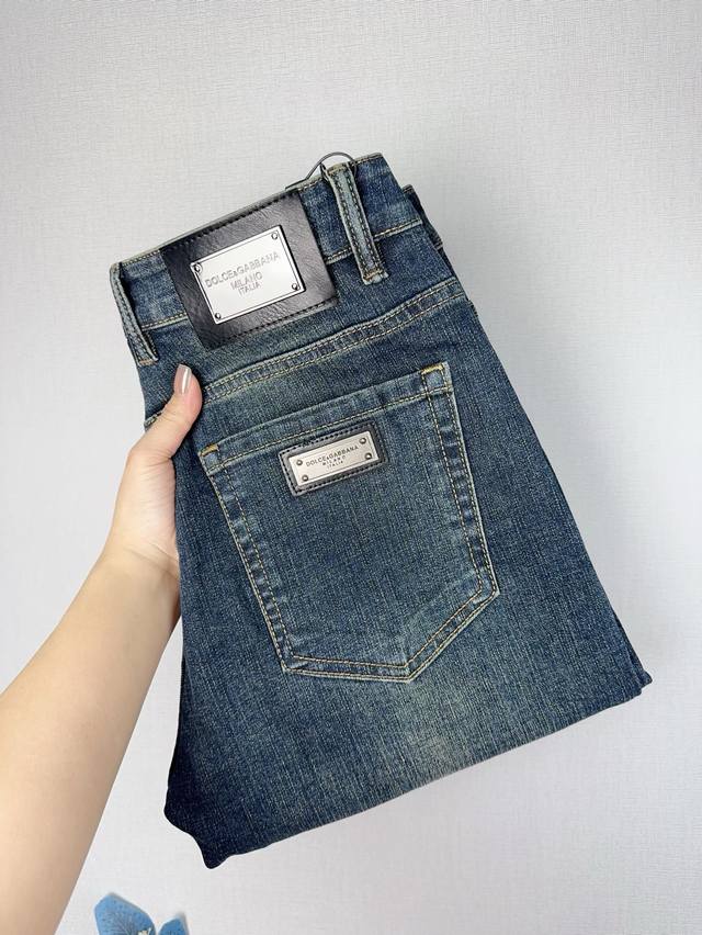 D&G2025 High-end four-season fashion jeans, selected elastic ultra-soft and comf