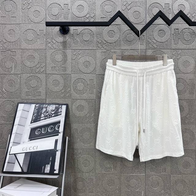 Gucci Double Gg pattern jacquard towel pants elastic 2025 Ss new knitted shorts,