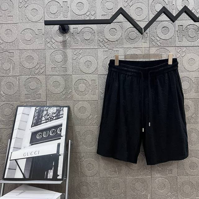 Gucci Double Gg pattern jacquard towel pants elastic 2025 Ss new knitted shorts,