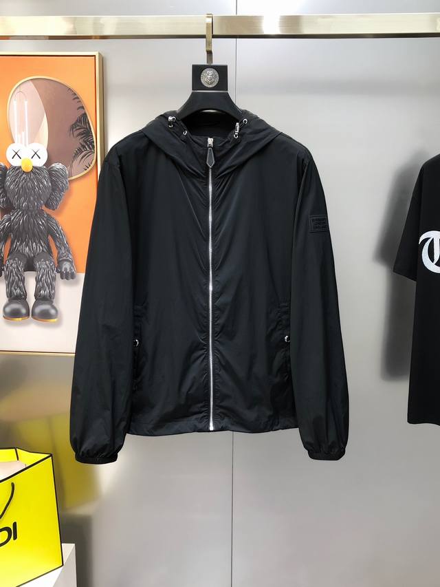 Burbe** Burberry 2025 spring and summer new original men's thin hooded windbreak