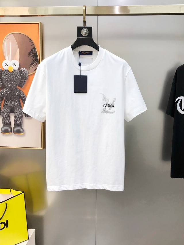 Lv Louis Vuitton 2025 spring and summer new original men's round neck short-slee