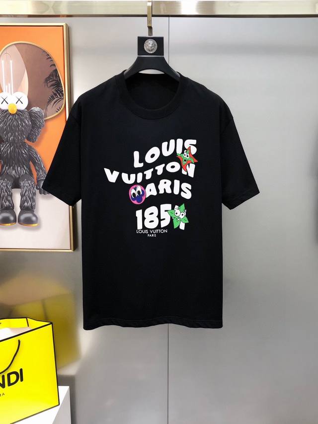 Lv Louis Vuitton 2025 spring and summer new original men's round neck short-slee