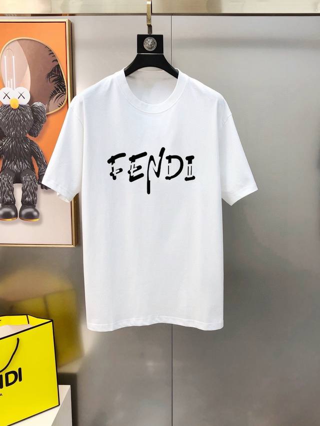 Fd Fendi 2025 spring and summer new original men's round neck short-sleeved T-sh