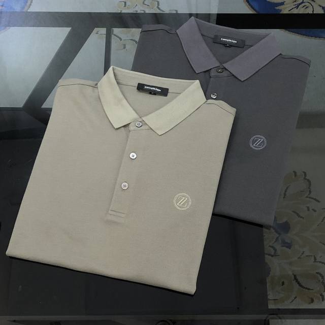 Z*Gna Zegna 2025 Spring and Summer new original men's lapel Polo shirt short-sle