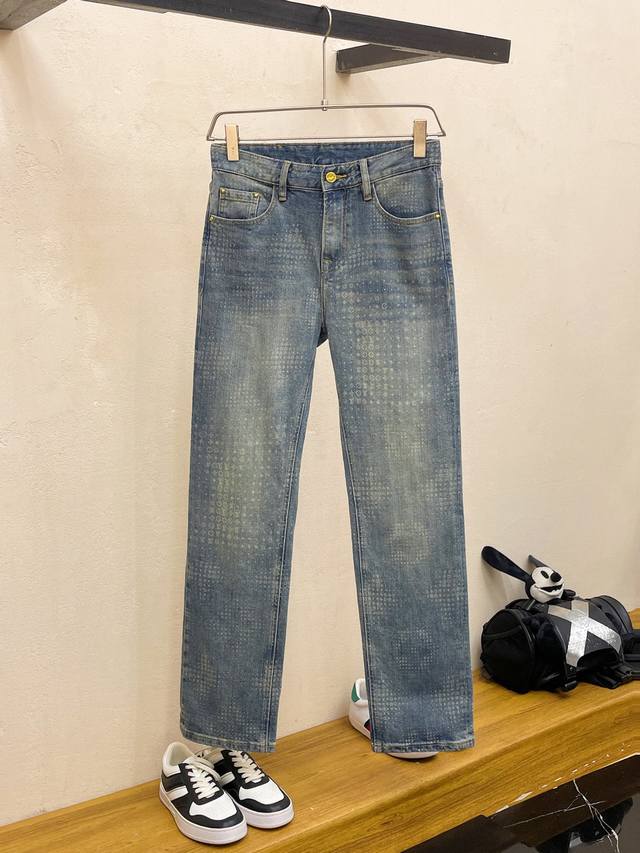 Lv Louis Vuitton autumn and winter new wide-leg denim washed original high-end s