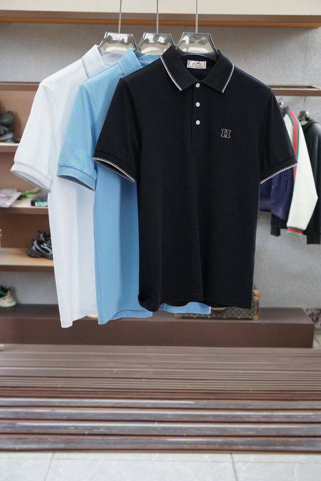Hermes Hermes-2025 Spring and Summer new men's short-sleeved T-shirt, a fashiona