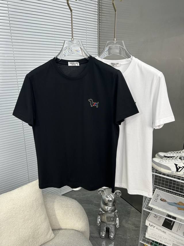 Tb Thom Browne 2025Ss Spring and Summer High Quality Mercerized Cotton Short Sle