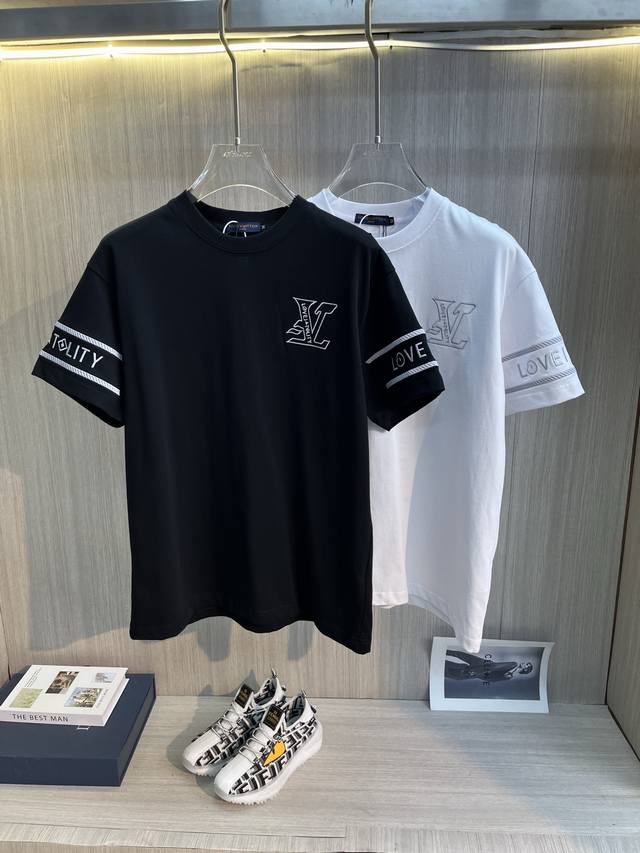 Lv Louis Vuitton 2025Ss Spring and Summer High-quality Couple Short-sleeved T-sh