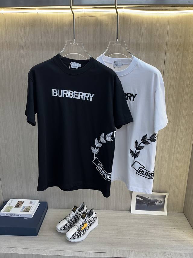Burberry 2025Ss spring and summer high-quality couple short-sleeved T-shirt, sel
