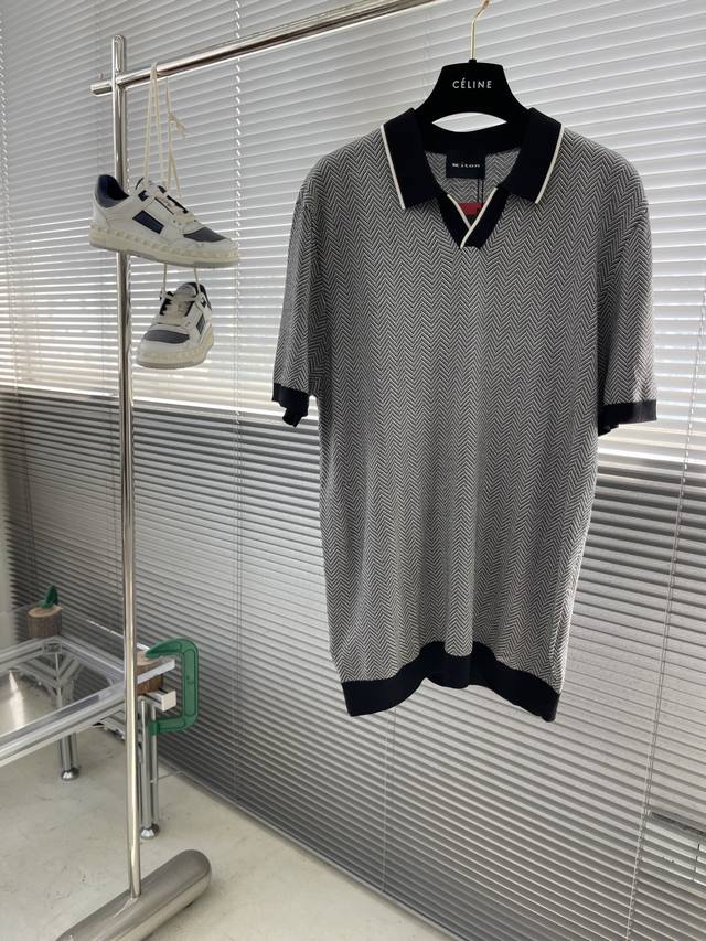 Kiton 25 Spring and Summer new perfectionist high-end business knitted polo shir