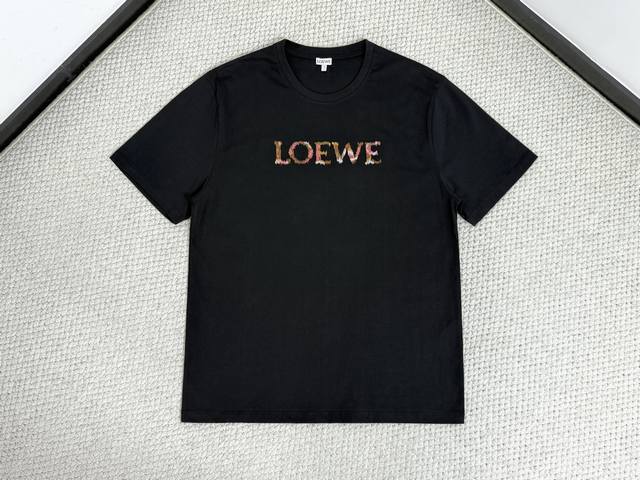 Loewe Loewe blended embroidered cotton loose fit T-shirt Fabric: 24S special tex