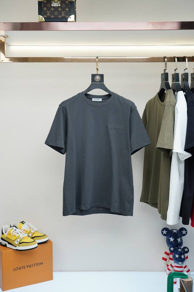 Loewe Loewe-2025 Spring and Summer Series New Men's Mercerized Plain Cotton Shor
