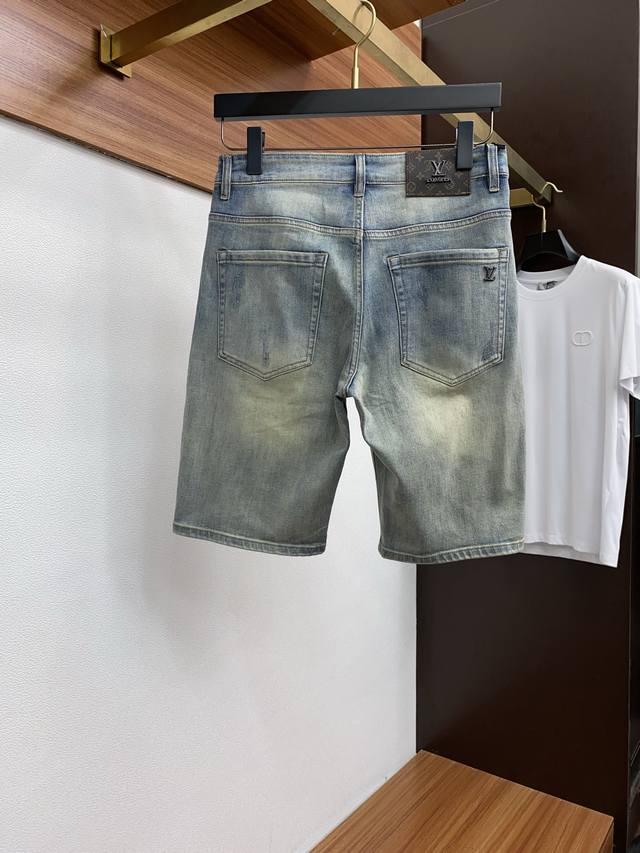 Lv Louis Vuitton 25 men's denim shorts original factory original cloth original