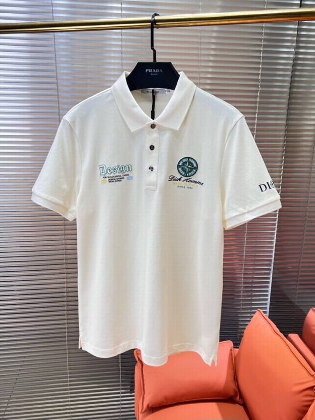 Stone Island 2025 Spring and Summer New Short-sleeved Lapel T-shirt Polo Shirt,