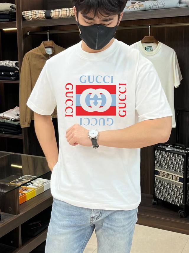 Gucci short-sleeved series Season: 2025 Spring and Summer Color: Black, White, G