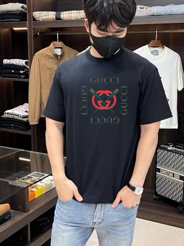 Gucci short-sleeved series Season: 2025 Spring and Summer Color: Black White Siz