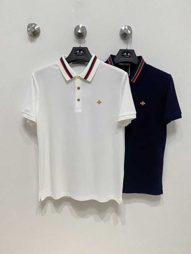 New arrival, hot-selling Gucci 2025Ss summer new letter logo men's lapel Polo sh