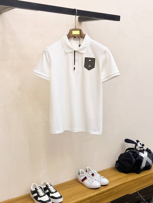 Moncler 2025 Spring/Summer new men's logo short-sleeved Polo shirt, continuing t