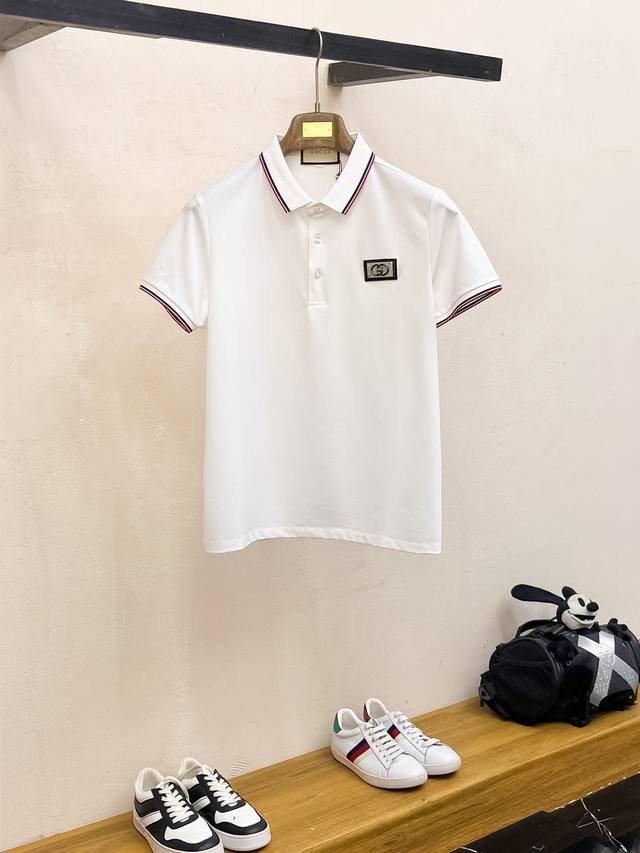 Gucci 2025 Spring/Summer new men's logo short-sleeved Polo shirt, continuing the