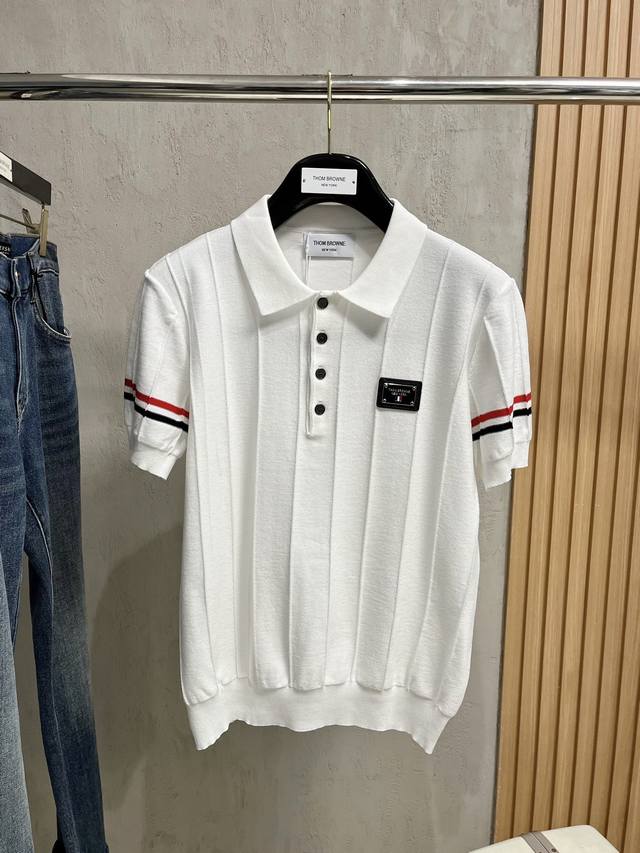 Tb 2025 Spring and Summer latest trade order knitted short-sleeved T-shirt, full