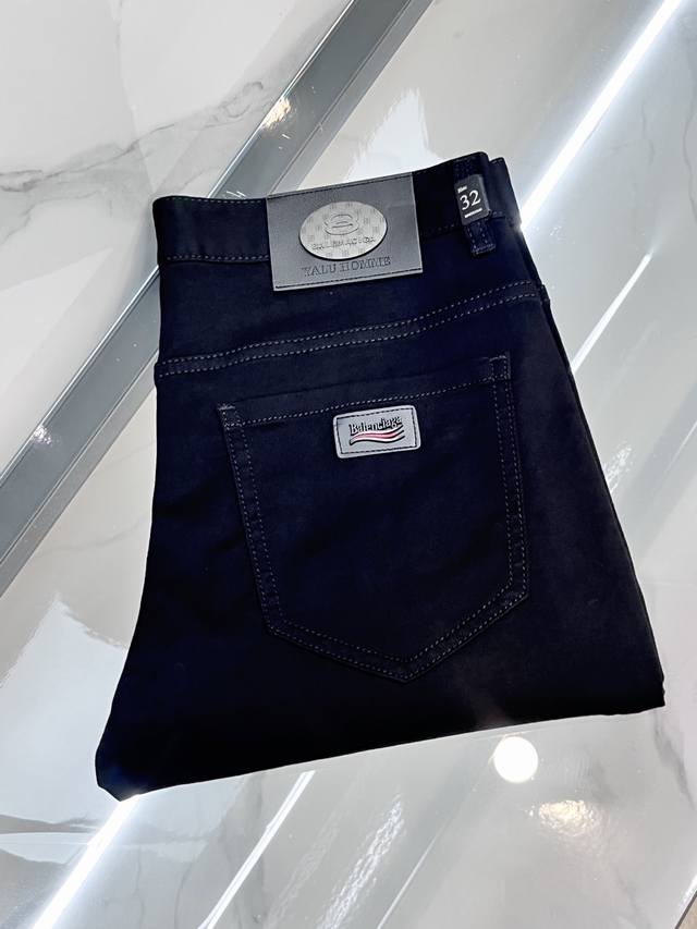 Balenciaga 2025Ss early spring new thin heavy-duty casual jeans, imported high-q