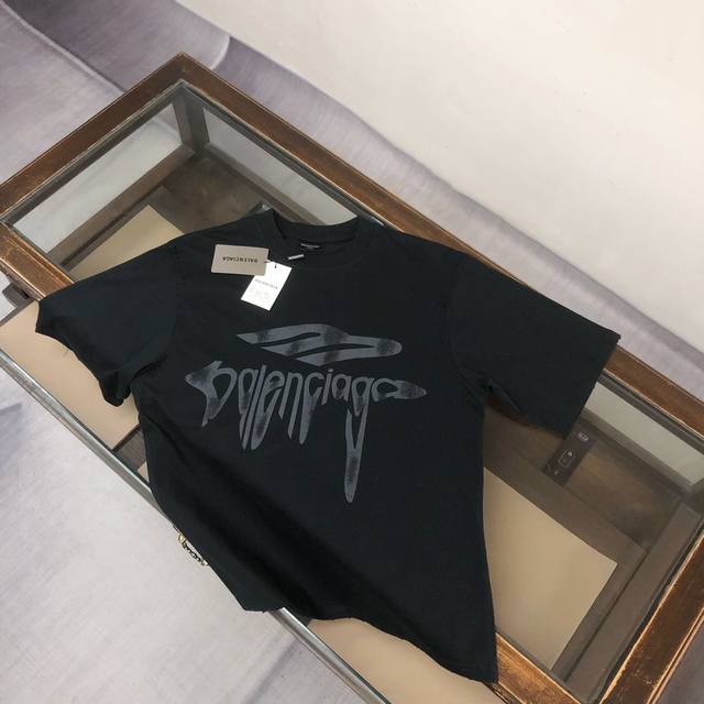 High quality Balenciaga 2025 latest printed letter logo short-sleeved T-shirt~ T