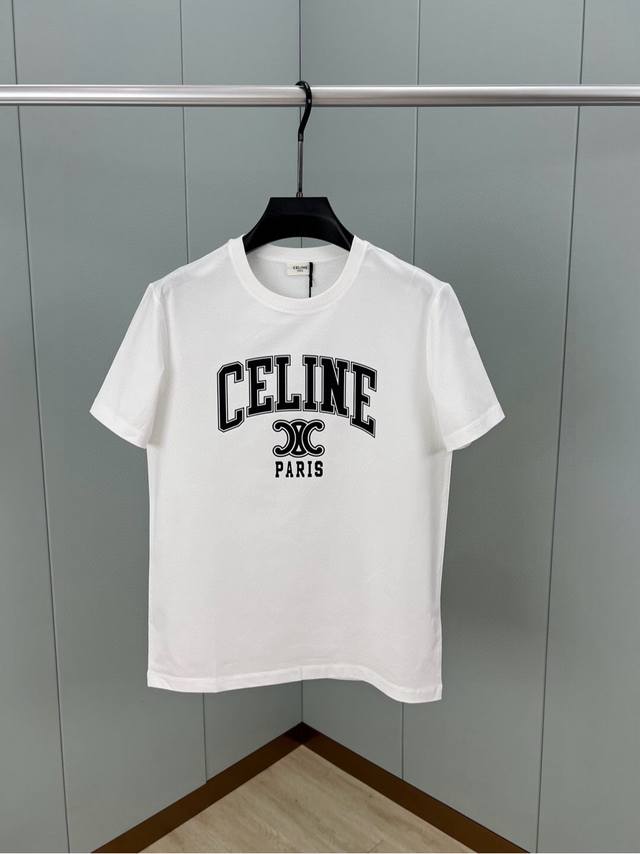 Celine 25 Spring/Summer new product contrasting color printed logo short-sleeved