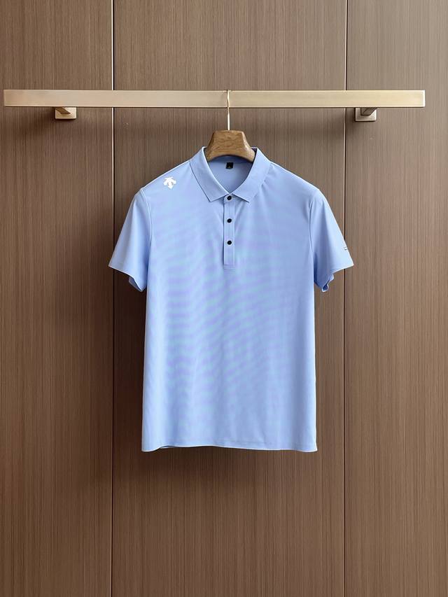 Descente 2025Ss new summer letter logo men's lapel Polo shirt! A classic busines