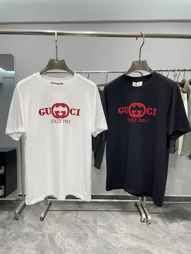 Gu25Ss Spring and Summer new knitted cotton basic round neck short Tee, the same