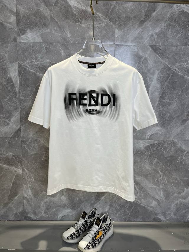 Fendi 2025Ss spring and summer high-quality high-weight Sorona pure cotton T-shi