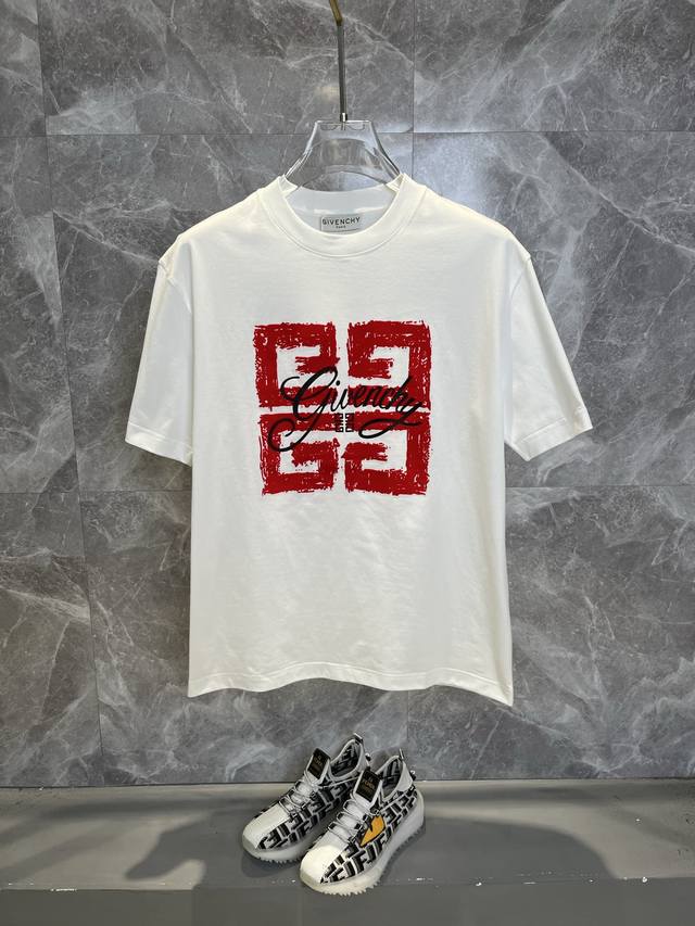 Givenchy 2025Ss spring and summer high-quality high-weight Sorona pure cotton T-