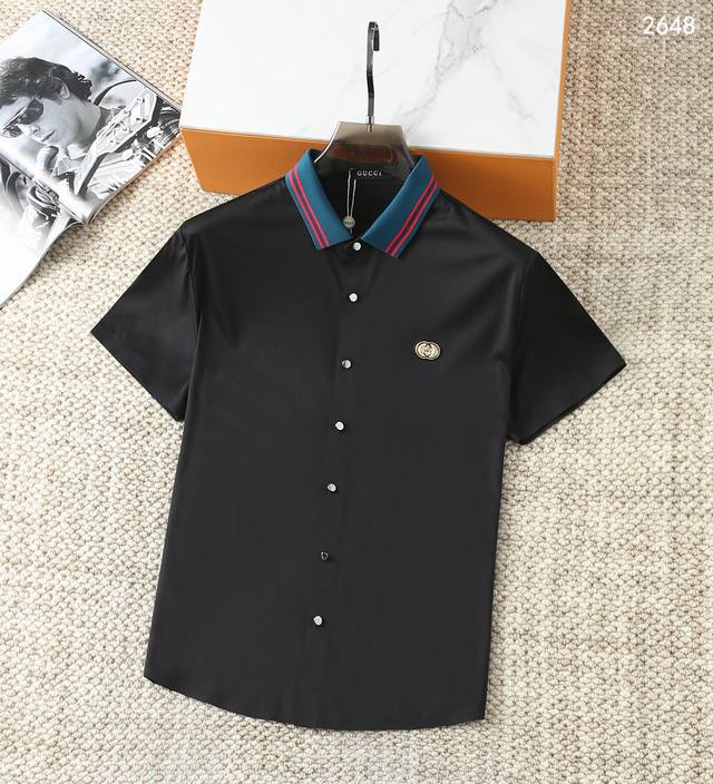 Gucci 2025Ss latest counter first release! High-end fashion casual short-sleeved