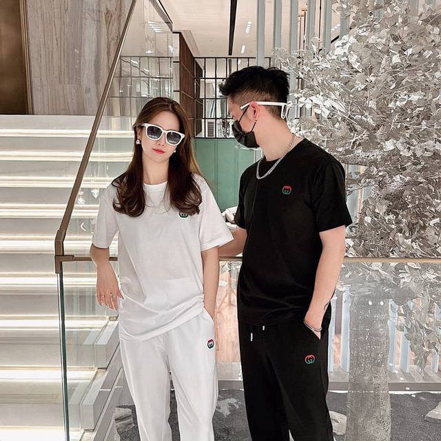 Gucci high-end custom short-sleeved trousers suit saves time and eliminates the